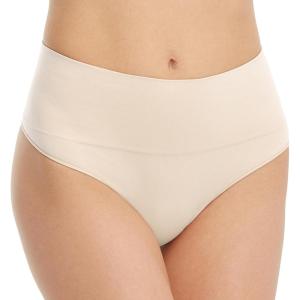 SPANX SPANXshape Everyday Shaping Thong – Core Control Shapewear Underwear – Invisible Under Clothes – Seamless Design(Soft Nude)
