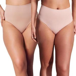 SPANX SPANXshape ExtraOrdinary Thong – Sculpting with Compression – Women’s Shapewear Underwear – Recycled Nylon Fabric Blend-Toasted Oatmeal-Vintage Rose-M