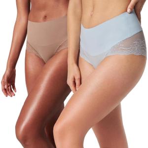 SPANX SPANXsmooth Undie-tectable Lace Hi-Hipster – For Core Control – Comfortable Lace Shapewear Underwear – No Visible Panty Lines-Cafe Au Lait-Oxford-XS