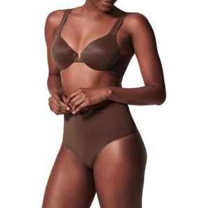 SPANXshape ExtraOrdinary Thong – Sculpting with Compression – Women’s Shapewear Underwear – Recycled Nylon Fabric Blend(Chestnut Brown)