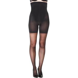 SPANXshape High-Waisted Mid-Thigh Sheers – Comfortable Tummy Control Shapewear – Sheer Pantyhose – No Visible Panty Lines(Black)