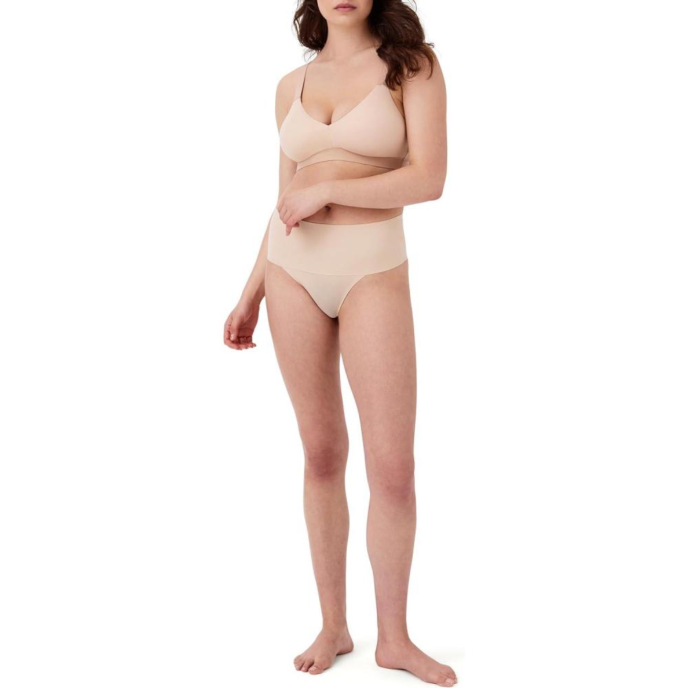 imageSPANX Supersmooth Undietectable Thong for Women Invisible NoShow Thong Underwear with Comfortable Core ControlSoft Nude