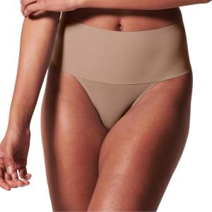 SPANX Supersmooth Undie-tectable Thong for Women, Invisible No-Show Thong Underwear with Comfortable Core Control(Cafe Au Lait)