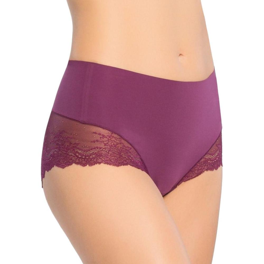 imageSPANX smooth Undietectable Lace HiHipster Core Control Comfortable Lace Shapewear Underwear No Visible Panty LinesPlum Berry