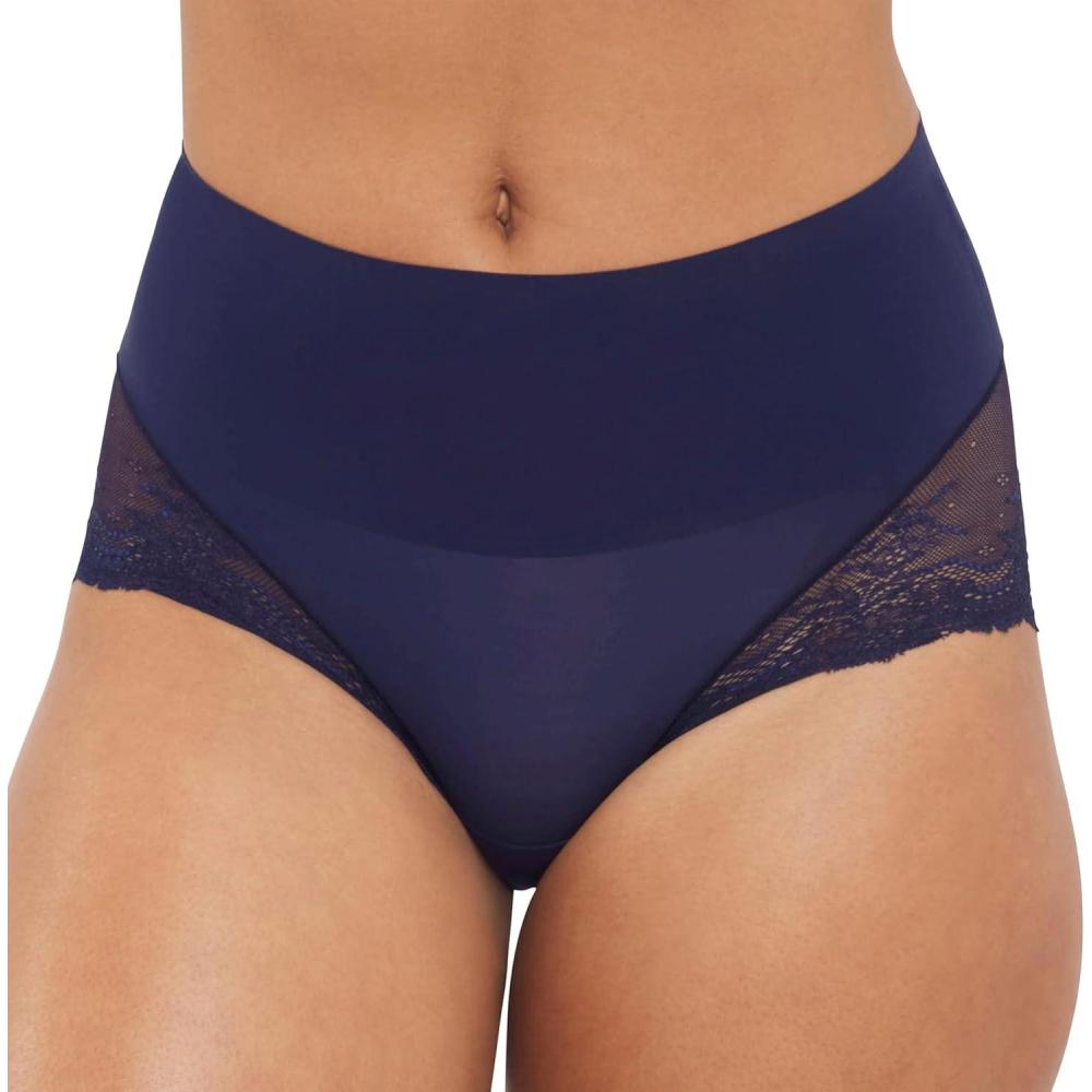 imageSPANX smooth Undietectable Lace HiHipster Core Control Comfortable Lace Shapewear Underwear No Visible Panty LinesTimeless Navy