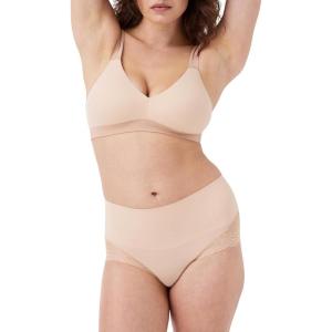 SPANX smooth Undie-tectable Lace Hi-Hipster – Core Control – Comfortable Lace Shapewear Underwear – No Visible Panty Lines(Soft Nude)