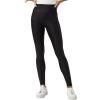 SPANX Faux Leather Fleece-Lined Legging-Tummy Control Legging-Contoured Power Waistband Stomach Compression-High Waist-Black