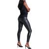 SPANX Assets Red Hot Leggings – Flattering & Comfortable Tummy Control – Faux Leather Leggings – with Shaping Waistband(Black)