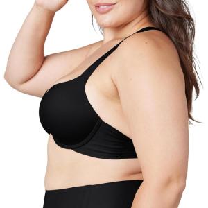 Spanx Smooth Bra-Llelujah! Lightly Lined Racerback Bra – Full Coverage Comfort and Front Closure – Everyday T-Shirt Bra(Very Black)